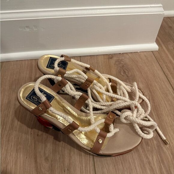 Milly for Sperry Topsider Floral Wedge Sandals with rope lace up - Picture 2 of 5